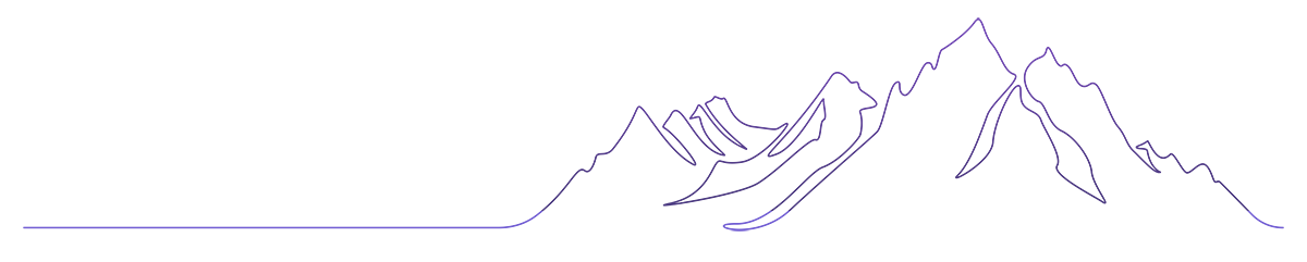 line graphic of mountain range